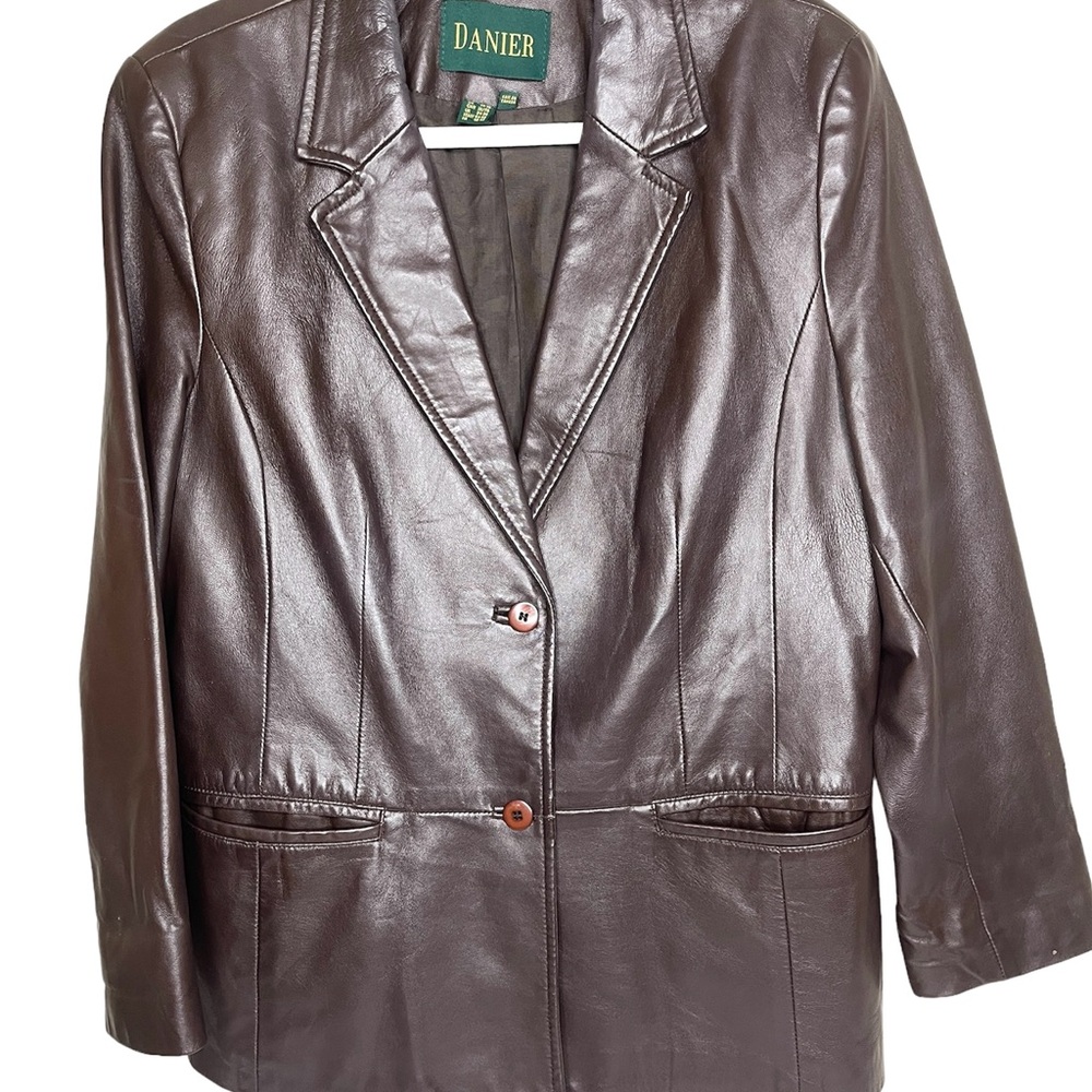 Danier Women's Brown Soft Leather Jacket Size 14-16